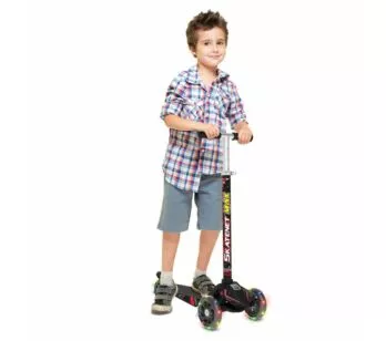 Patinete Skatenet Max Rodas com Led - Preto - Bandeirante