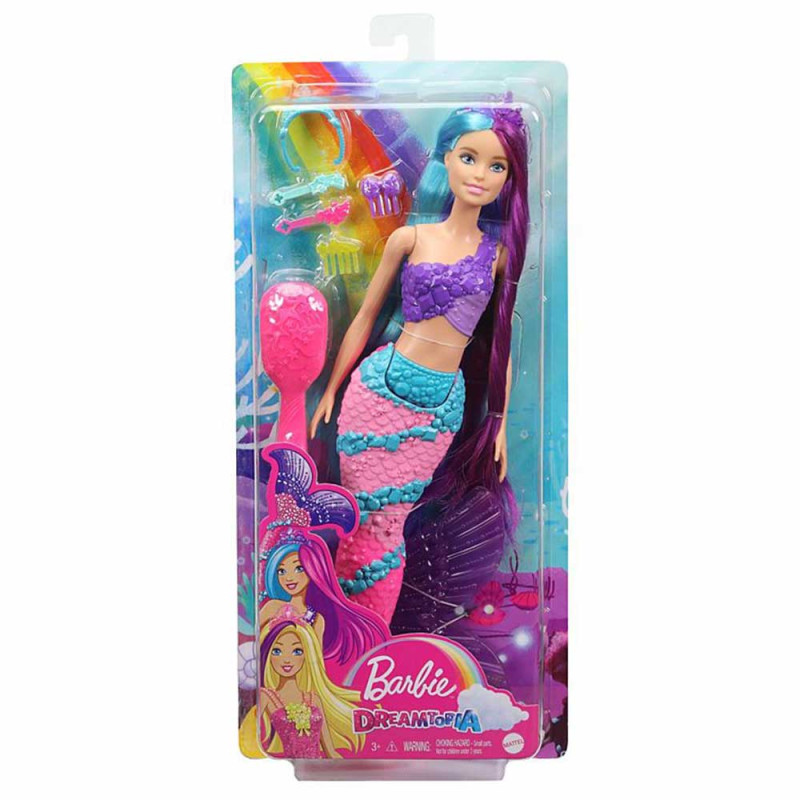 Boneca com Acessórios - Barbie Dreamtopia - Sereia Penteados