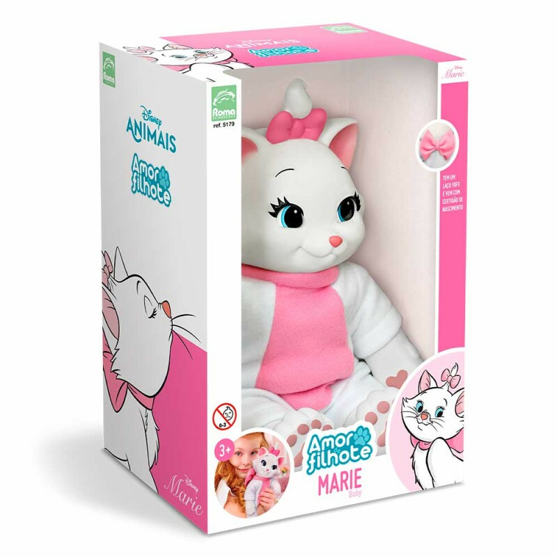 Boneca de Vinil - Amor de Filhote - Disney - Gatinha Marie Baby - Roma