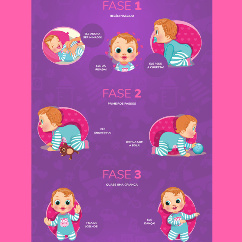 Boneco Interativo Baby Wow Charlie 12 Funcoes Multikids