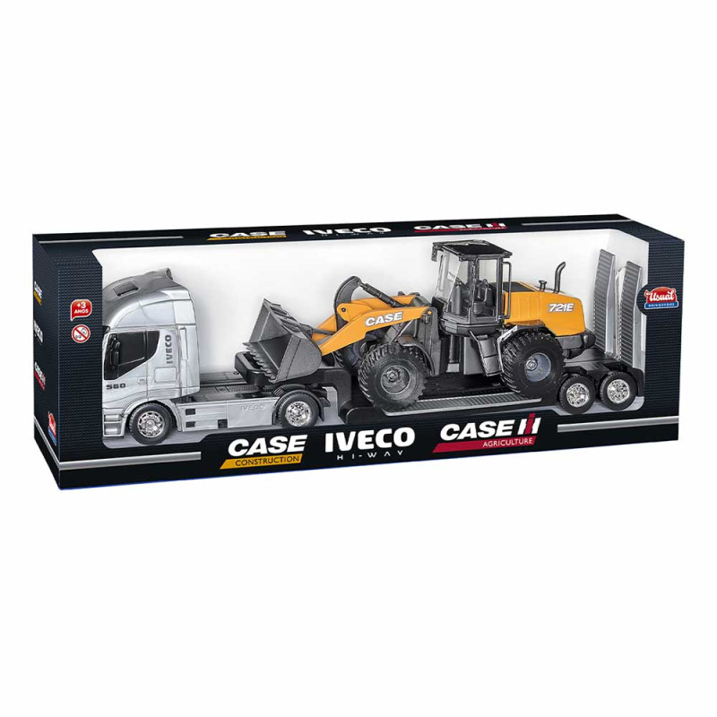 Brinquedo Trator Case C/Carreta Iveco 404 Usual Plastic