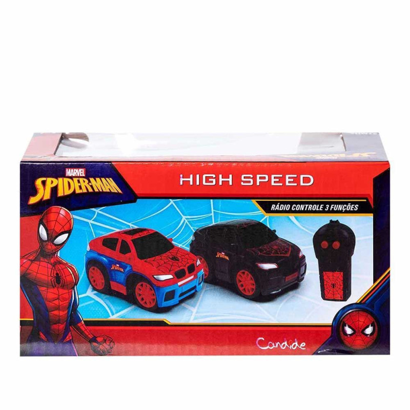 Carrinho Controle Remoto Spider-man High Speed Rc 3fun Candide Multicor