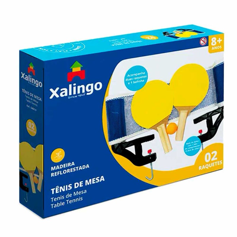 Conjunto Completo Tênis de Mesa Ping Pong Rede e Raquetes Xalingo