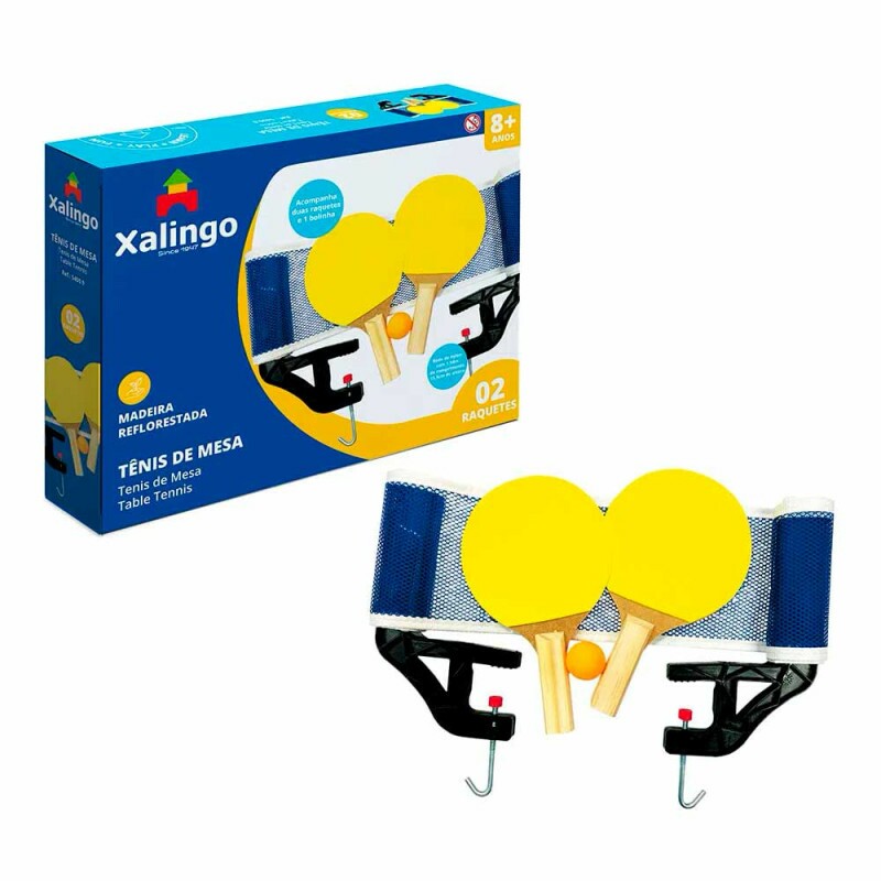 Conjunto Completo Tênis de Mesa Ping Pong Rede e Raquetes Xalingo