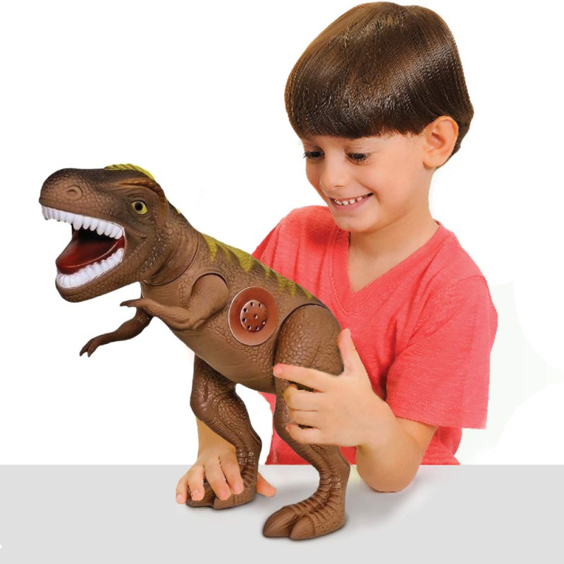Dinossauro Tirano Rex Com Som E Dinos 43 Cm Marrom Adijomar