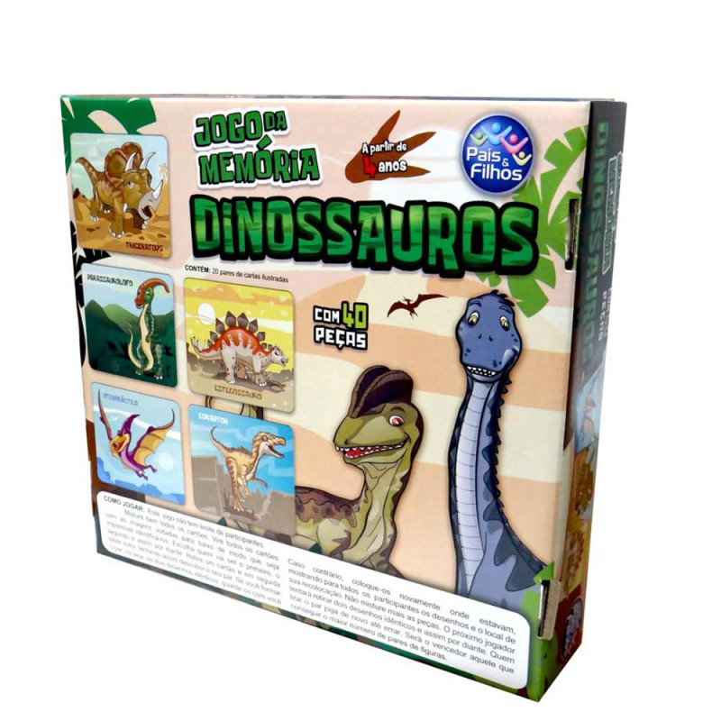 Jogo da Memória Dinossauros Pais e Filhos – DreamToys