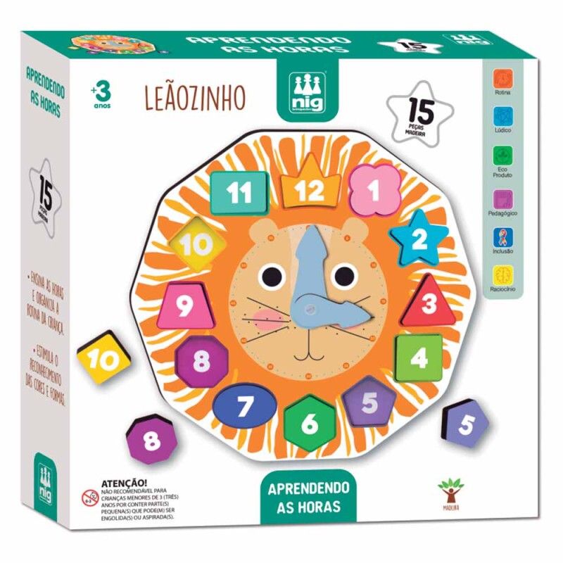Jogo Educativo - Aprendendo as Horas - Leãozinho - Nig Brinquedos