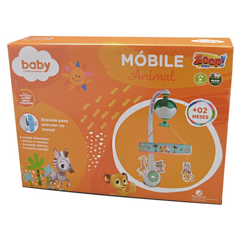 Móbile Musical Baby DreamWorks Madagascar Animal Zoop Toys