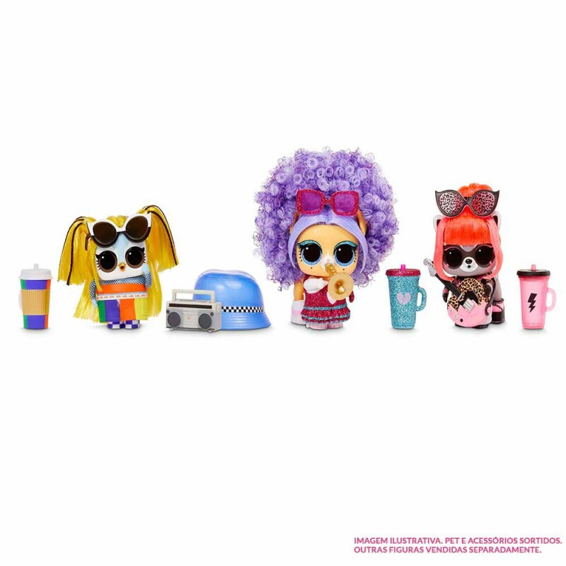Mini Figura LOL Surprise Remix Hair Flip Pets 9 Surpresas Candide
