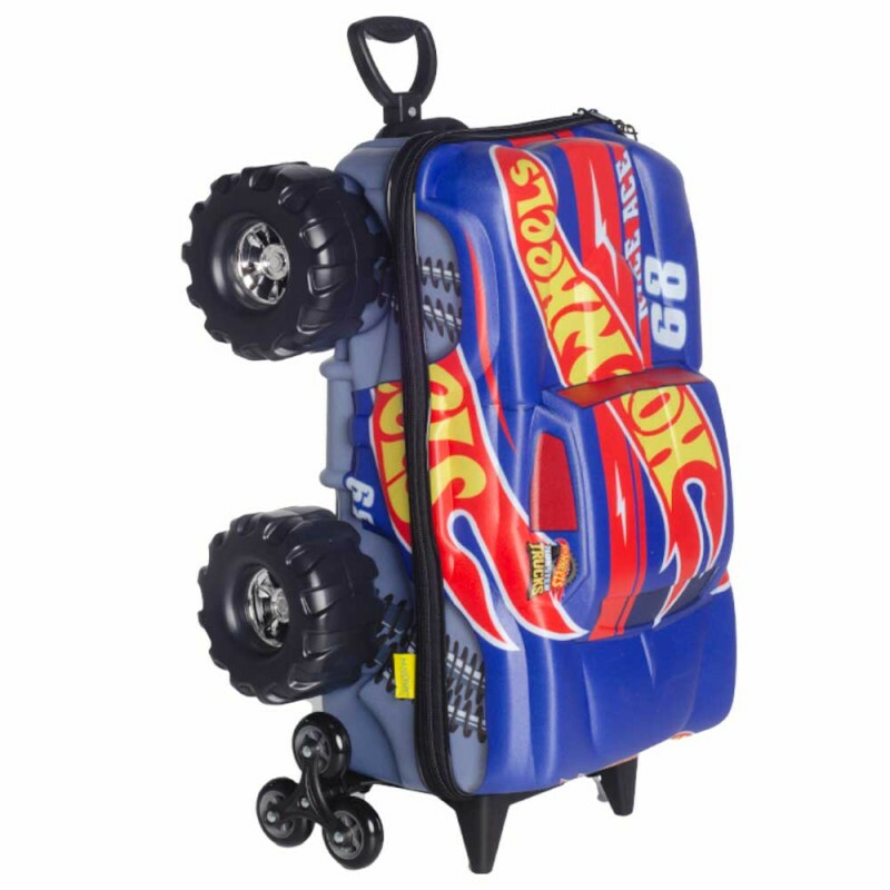 Mochila 3D de Rodinhas Infantil - Hot Wheels - Race Monster Truck - Maxtoy