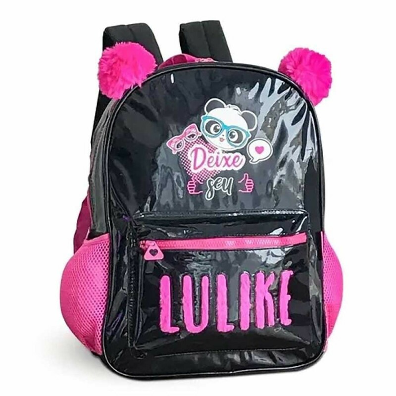 Mochila de Costas Infantil - Luluca - Lulike - Preta - Clio Style ...