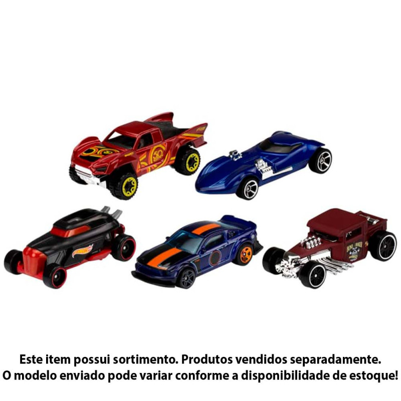 Carrinhos Hot Wheels Original Mattel Cartela Com 5 Unidades De Mini Carros  Sortidos