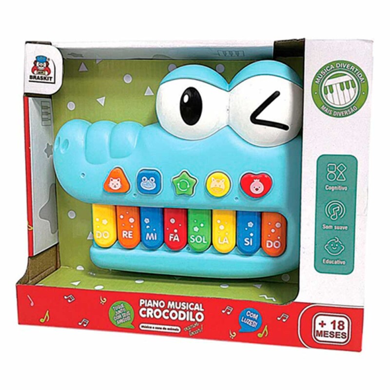 Pianinho Infantil Musical - Crocodilo - Braskit