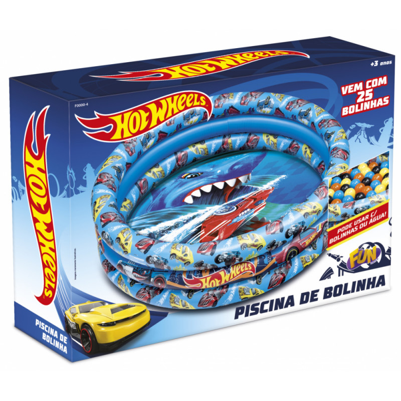 Piscina Infantil Inflavel 2 Em 1 Com Bolinhas 180l Hot Wheels Fun