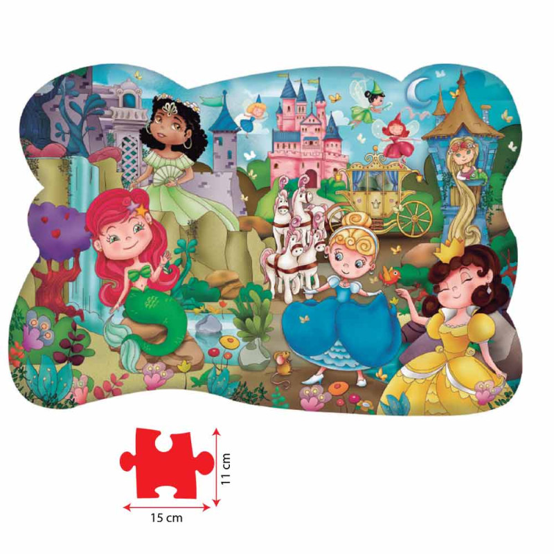 Jogo Quebra Cabeça Princesas 28 Peças Pais & Filhos +4