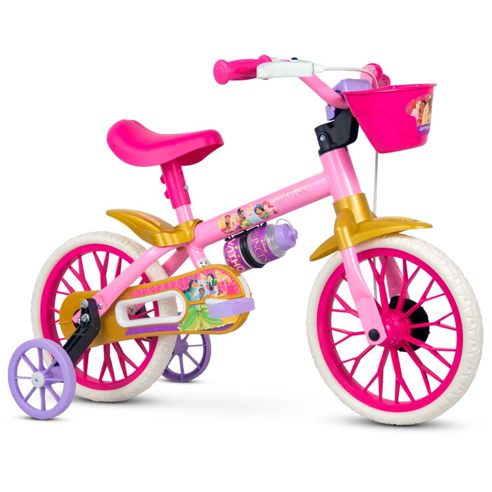 Bicicleta de Criança Barbie Roda 12 Rosa e Branco