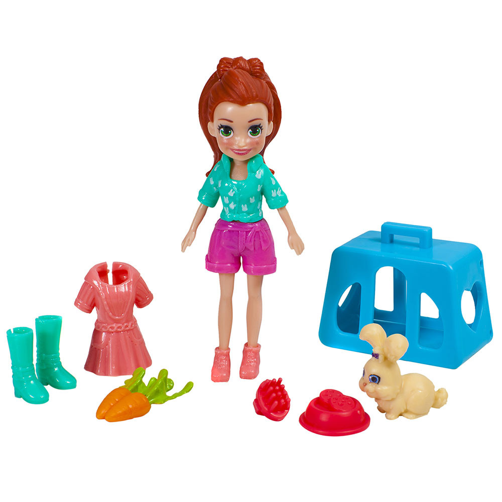 Mini Boneca - Polly Pocket - Polly com Veículo - Carro de