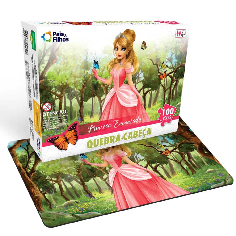 Jogo Quebra Cabeça Princess Princesas - 100 Peças - Jogo De