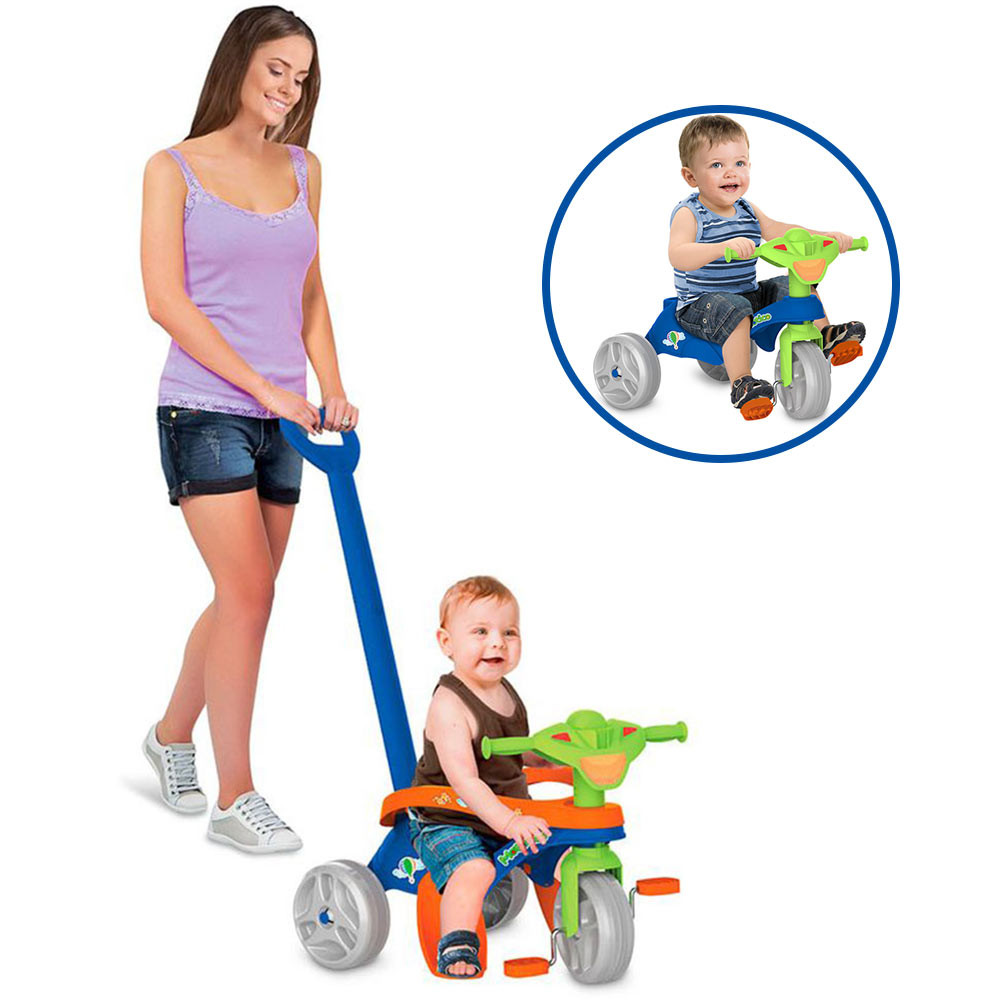 Motoca Triciclo Pedal e Passeio Adventure Azul (841) Brinquedos Bandeirante  - Lojas Ideal