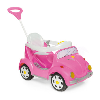 Carrinho de Passeio e Pedal - 1300 Fouks Rosa - Calesita com Haste Direcionável