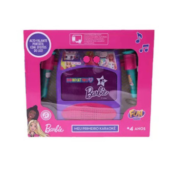 Microfone Infantil - Barbie - Meu Primeiro Karaokê - Fun Divirta-se