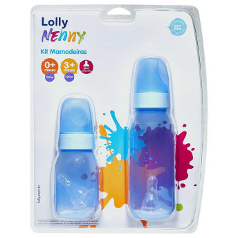 Kit 2 Mamadeiras - Nenny - 120-220ml - Azul - Lolly