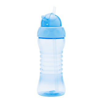 Copo com Canudo - 300ml - Copo Clean com Canudo - Azul - Lolly