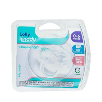 Chupeta - 100% Silicone - Lolly Kinddy - +6m - Neutra - Lolly