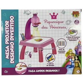 Mesa Projetora para Desenho - Piquenique das Princesas - 24 Imagens - DM Toys