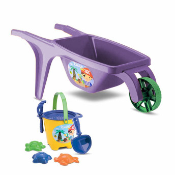 Carriola Infantil com Kit Praia - Tchuco Praia - Roxo - Samba Toys