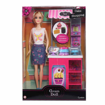 Boneca Articulada - 30cm - Dream Doll - Cake Shopping - Loira - Candide