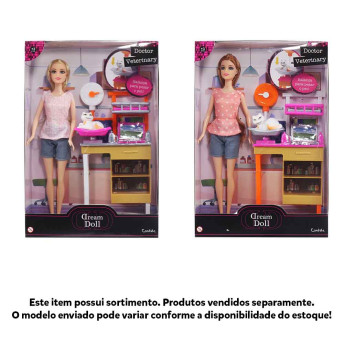 Boneca Articulada - 30cm - Dream Doll - Doctor Veterinary - Sortida - Candide
