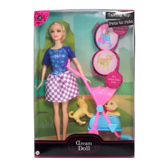 Boneca Articulada - 30cm - Dream Doll - Taking My Pets to Ride - Loira - Candide