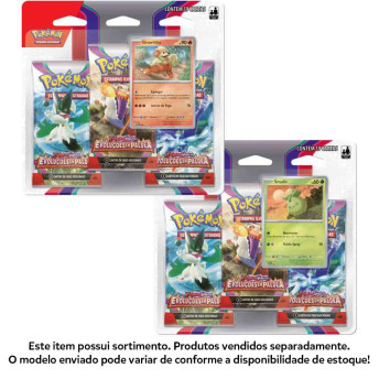 Jogo de Cartas Pokémon - Blister Triplo  - EV - Evoluções em Paldea - Sortido - Copag