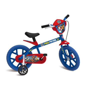 Bicicleta Infantil com Rodinhas - Aro 14 - Patrulha Canina - Azul - Bandeirante