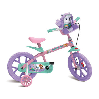 Bicicleta Infantil com Rodinhas - Aro 14 - Patrulha Canina - Rosa - Bandeirante