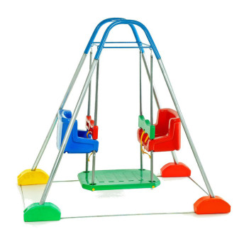 Balanço Infantil Duplo com Estrutura - JundBalanço - Colorido - Jundplay