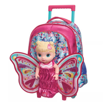 Mochila Com Rodinhas Baby Alive Butterfly - Grande - Pacifc