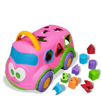 Ônibus Didático - Baby Land - Dino Escolar - Rosa - Cardoso Toys