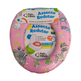 Assento Redutor Infantil Para Bebê - Animais - Rosa - Pais e Filhos