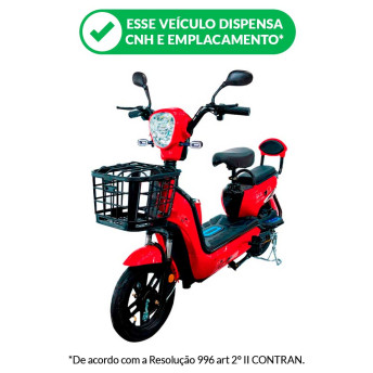 Bicicleta Elétrica - Classic II PAM - 500w 48v 13Ah Lithium - Vermelha - Plug and Move