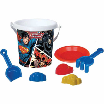 Balde de Praia Infantil - Liga da Justiça - DC Comics - 7 Peças - Rosita