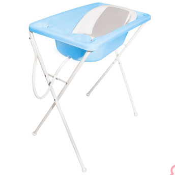 Banheira para Bebê com Suporte - Acqua Trio - Azul Pastel - Galzerano