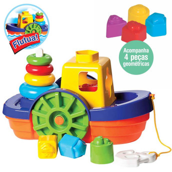 Barquinho Infantil - Barco Baby Didático - Flutua na Água - Mercotoys