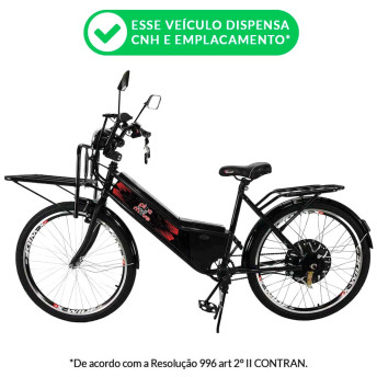 Bicicleta Elétrica - Work PAM - 800w - Preta - Plug and Move