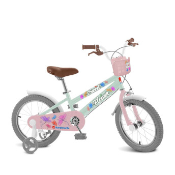Bicicleta Infantil - Aro 16 - Sweet Flower Menta - Bandeirante