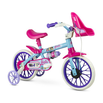 Bicicleta Infantil com Rodinhas - Aro 12 - Barbie - Nathor