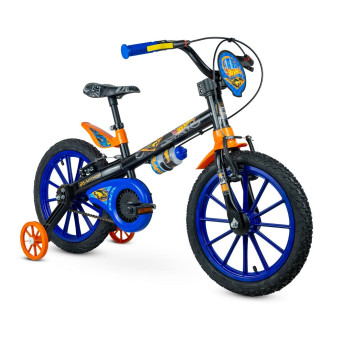 Bicicleta Infantil com Rodinhas - Aro 16 - Hot Wheels - Nathor