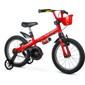 Bicicleta Infantil com Rodinhas - Aro 16 - Lady - Vermelho - Nathor