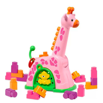 Blocos de Montar - Baby Land - Girafa de Atividades - Rosa - Cardoso Toys